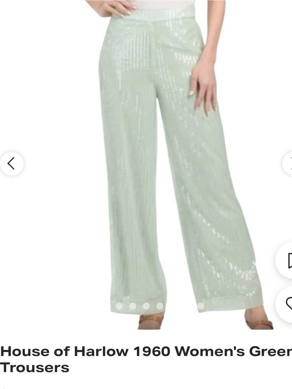 House of Harlow 1960 Mint Green Sequin Wide-Leg Pants